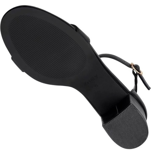 NWT/Box ZriEy Women's Strappy black Chunky Low Heeled Sandals Size 7 - Picture 6 of 9